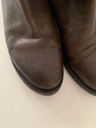 Stivali completamente in pelle verde oliva