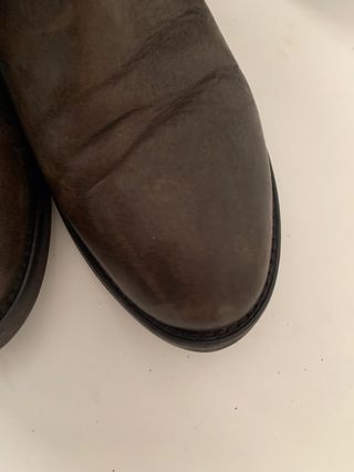 Stivali completamente in pelle verde oliva