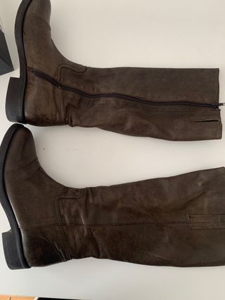 Stivali completamente in pelle verde oliva