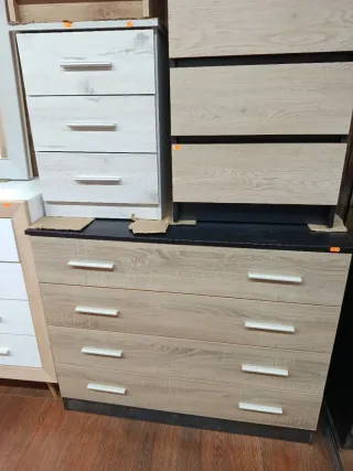 Cómoda 4 cajones cambrai y negro