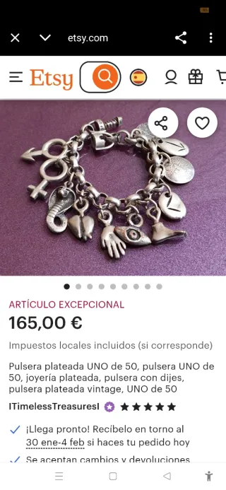 Pulsera Uno de 50 Años 90 Plata