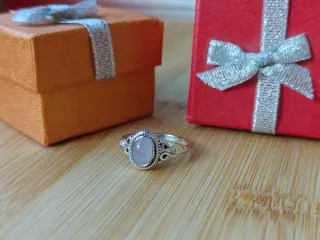 Anillo Plata 925 Cuarzo Rosa