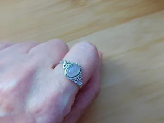 Anillo Plata 925 Cuarzo Rosa