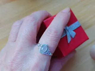 Anillo Plata 925 Cuarzo Rosa