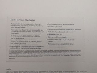 MacBook Pro 15 2018 i7 16GB RAM