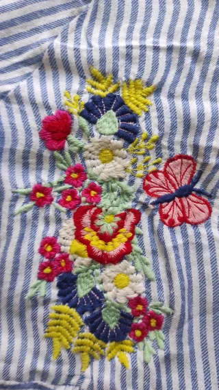 Blusa niña rayas bordada Primark 7-8 años