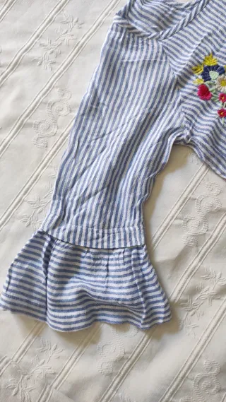 Blusa niña rayas bordada Primark 7-8 años