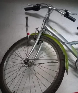 Bicicleta de montaña plateada