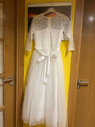 Vestido Ceremonia/Fiesta Blanco Encaje