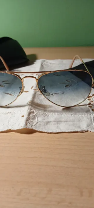 Ray-Ban Aviator Occhiali da Sole Oro Blu