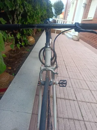 Bicicleta Vintage Blanca solo un piñon y un plato