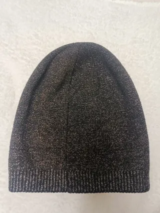 Cappello nero glitter cashmere