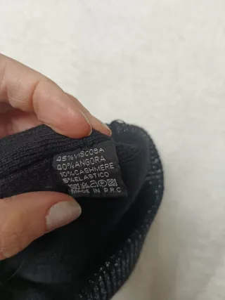 Cappello nero glitter cashmere