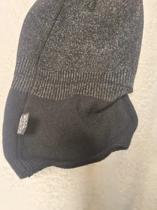 Cappello nero glitter cashmere