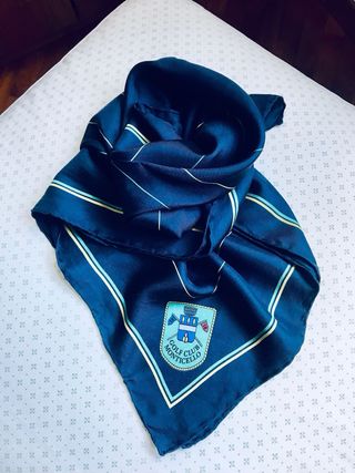Foulard seta vintage Golf Club Monticello blu