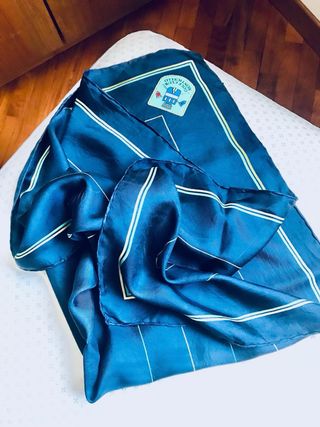 Foulard seta vintage Golf Club Monticello blu