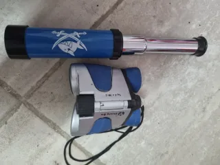 Lote 2 prismáticos y catalejo