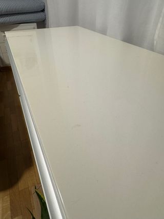 Tocador Ikea blanco y madera con dos cajones