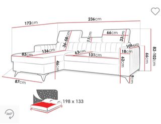 Sofá rinconero blanco pana