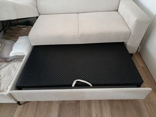 Sofá rinconero blanco pana