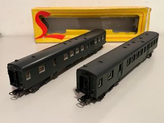 Lote 2 vagones 2ª clase NMBS Lima H0.