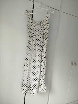 Vestido Zara lunares blanco y negro Talla XS