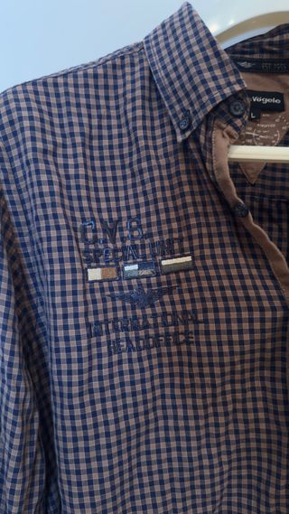 Camisa cuadros marrón y negra