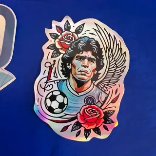 Set 3 Adesivi Olografici Diego Armando Maradona