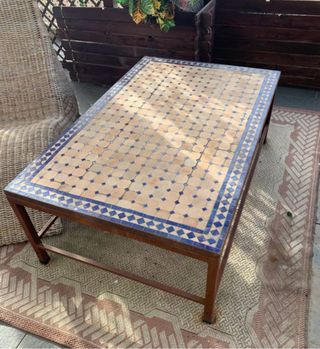 Mesa de centro y auxiliar mosaico