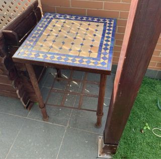 Mesa de centro y auxiliar mosaico