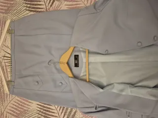 Conjunto Falda y Chaqueta Azul Cielo Talla 44