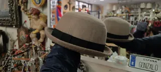 Sombrero gris símil paño