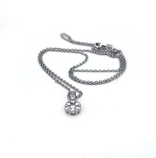 Collar Oro Blanco Diamante Natural