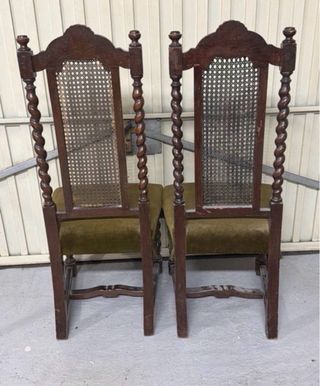 Juego de 2 Sillas Antiguas Madera Maciza