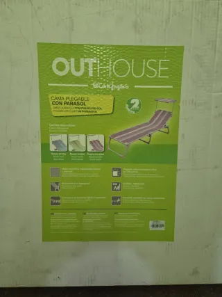 Tumbona Plegable Outhouse con Parasol