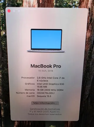 Macbook pro 2018 15" i7 16gb o cambio SOLO HOY