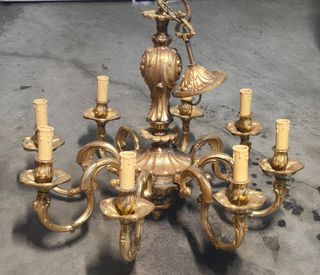 Lámpara araña bronce 8 brazos