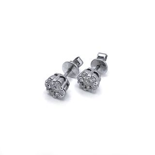 Pendientes Oro Blanco Diamantes Naturales