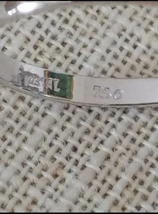 Completo Anello e Orecchini Oro Bianco 750 vintage