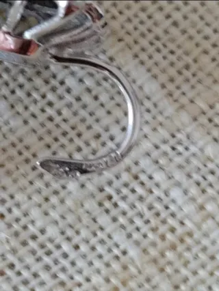 Completo Anello e Orecchini Oro Bianco 750 vintage