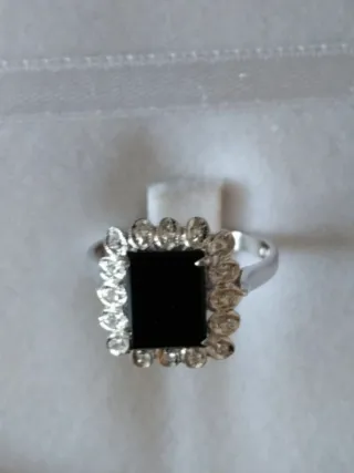 Completo Anello e Orecchini Oro Bianco 750 vintage