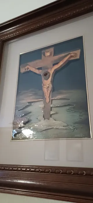 Cuadro Cristo Crucificado 3D Arte Francés