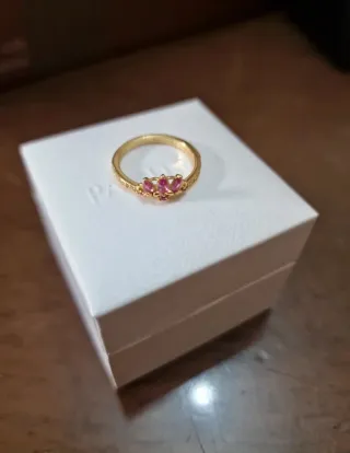 Anillo Pandora Disney Rapunzel Corona Rosa Oro