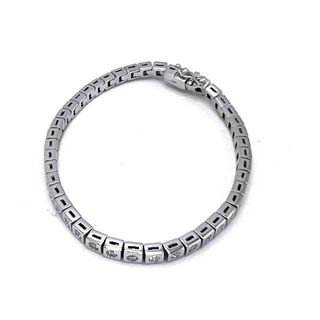 Pulsera Riviere Oro Blanco Diamantes