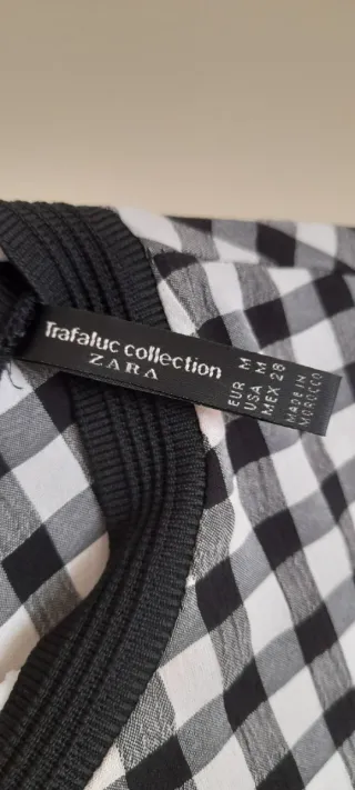 Vestido cuadros blanco y negro