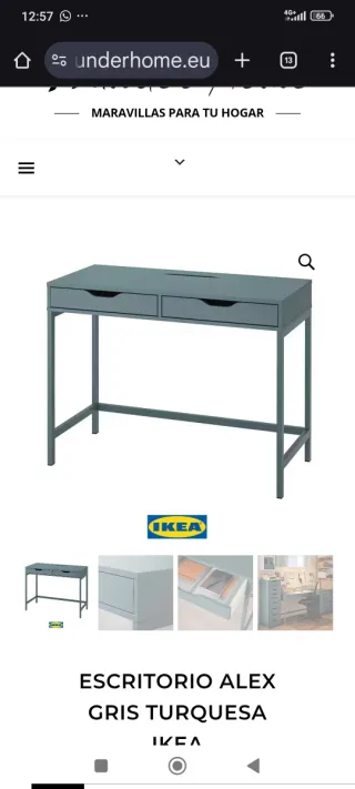 Escritorio Ikea Alex Verde Turquesa