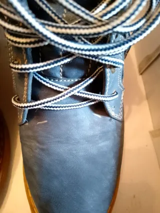 Botines tacón alto azul talla 40