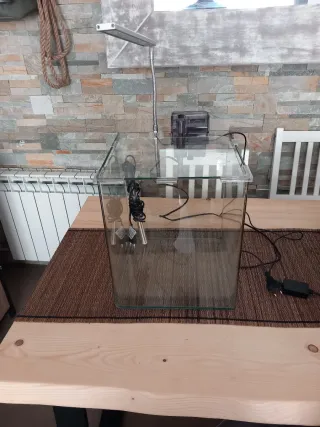 Pecera de cristal con accesorios marca blau