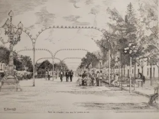 Cuadro Paseo Linares Antiguo 54x68