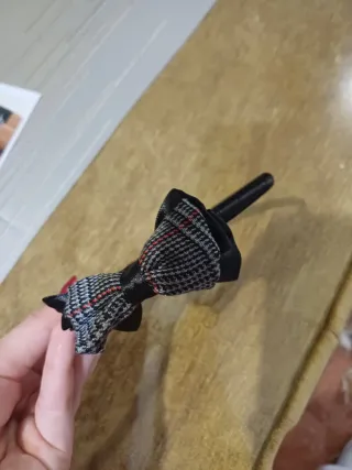 Diadema lazo cuadros niña